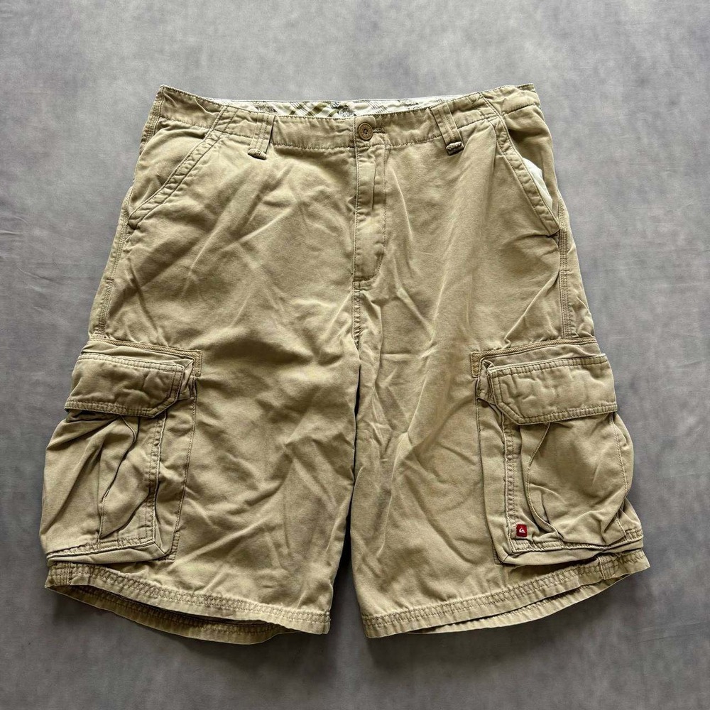 Quiksilver Mens Khaki Tan Cargo Shorts Size 36 Cotton Canvas L104181